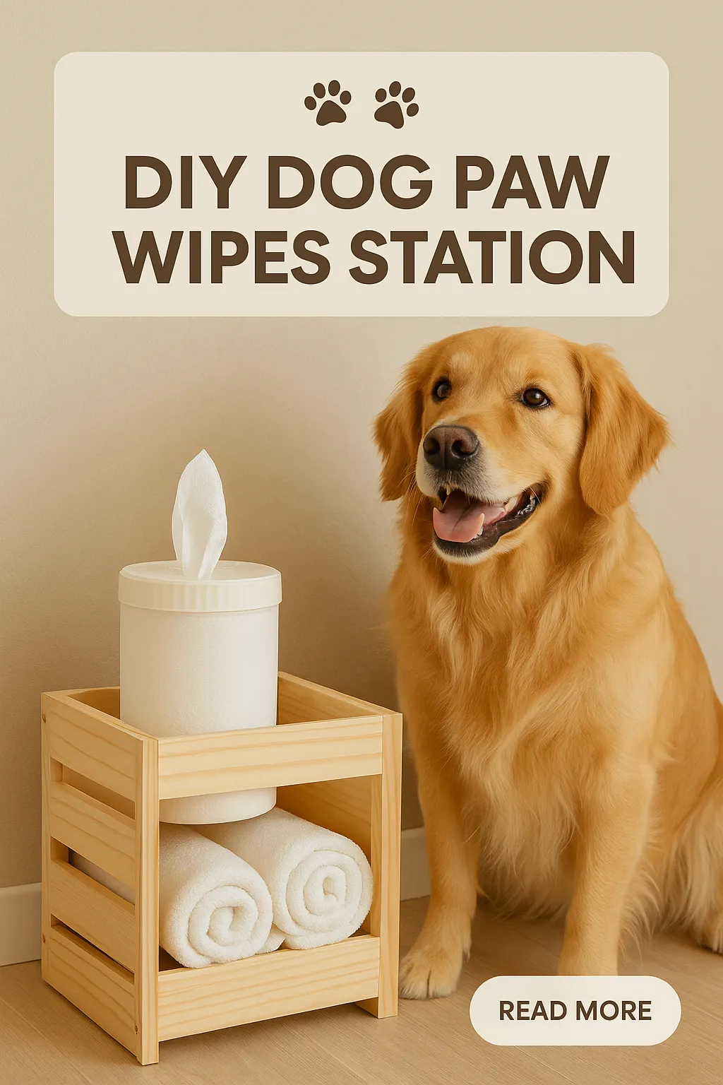DIY Dog Paw Wipes Station