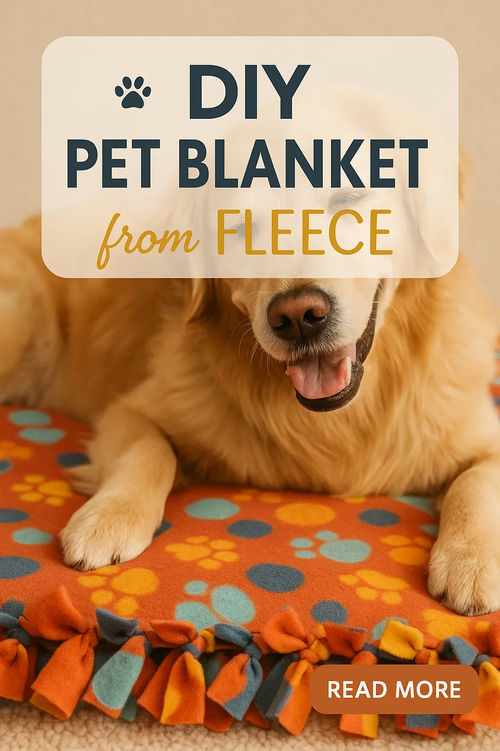 DIY Pet Blanket from Fleece