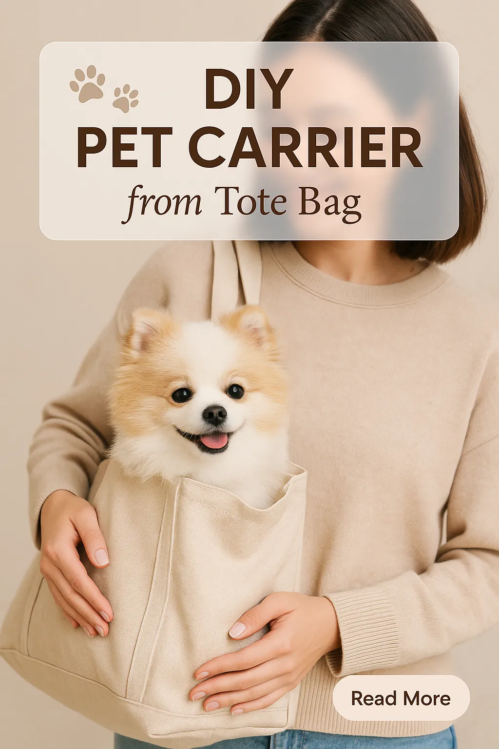 DIY Pet Carrier from Tote Bag