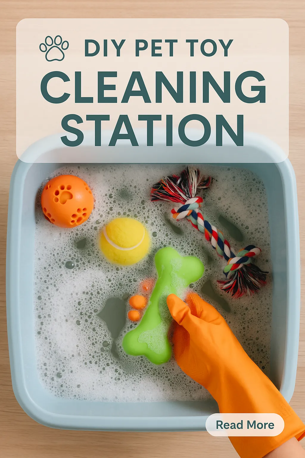 DIY Pet Toy Cleaning Station