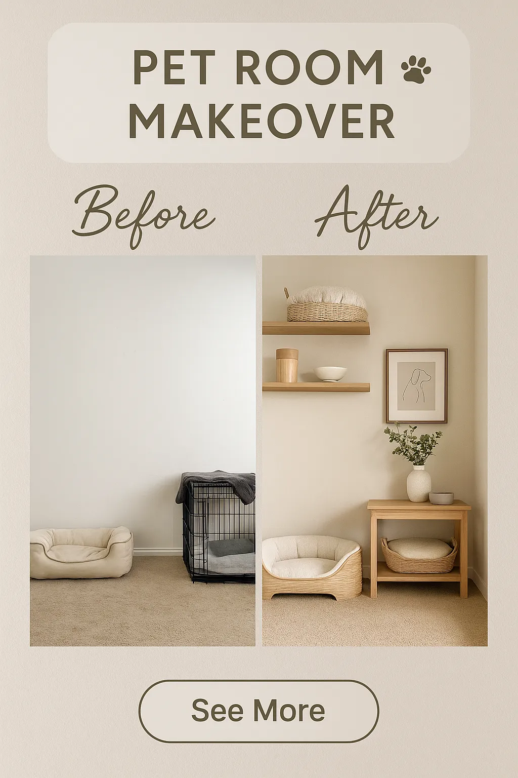 Pet Room Makeover Before and After