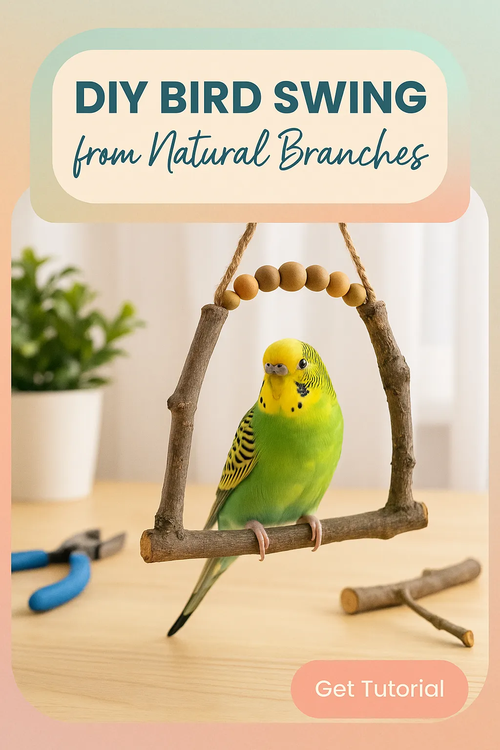 DIY Bird Swing from Natural Branches