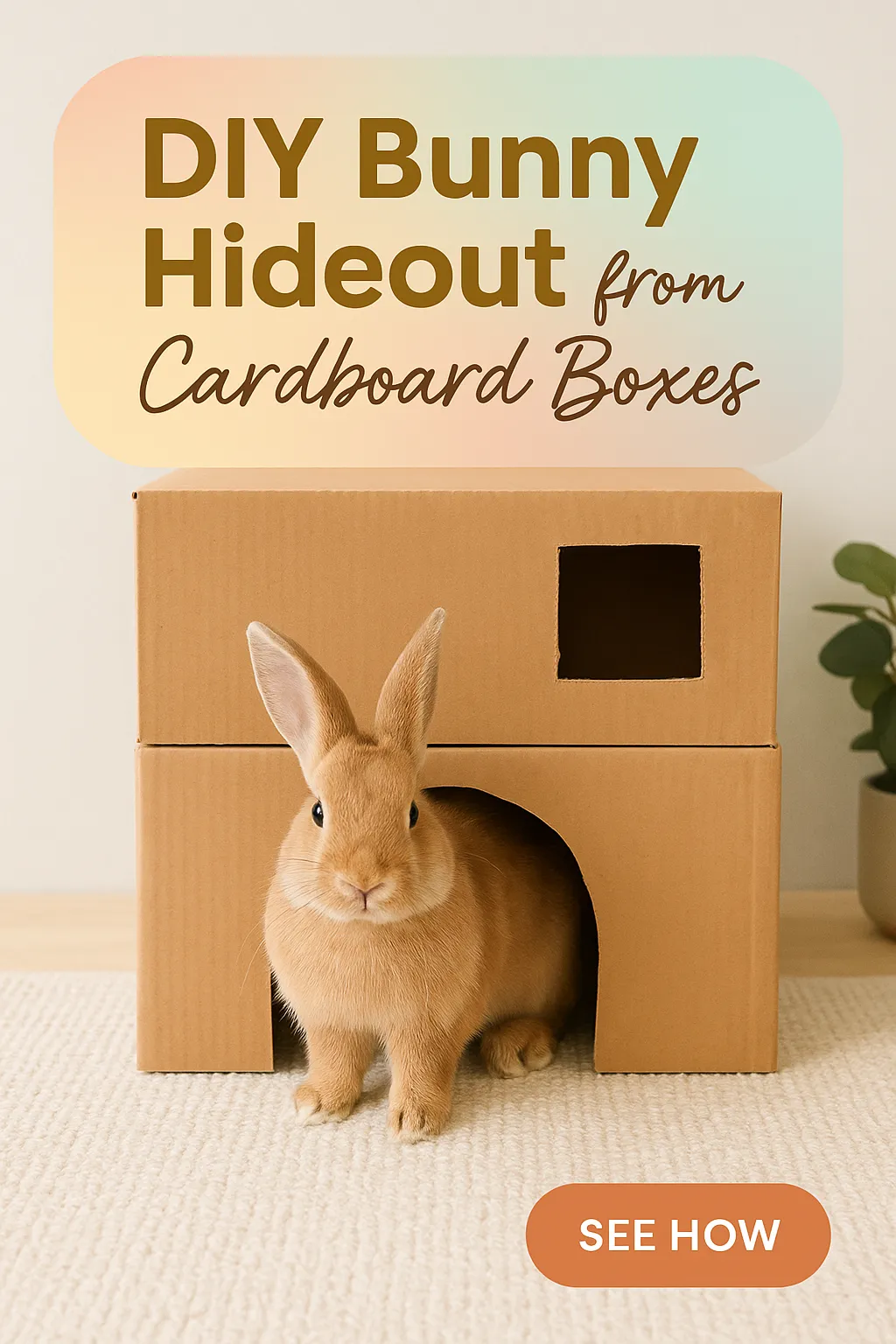 DIY Bunny Hideout from Cardboard