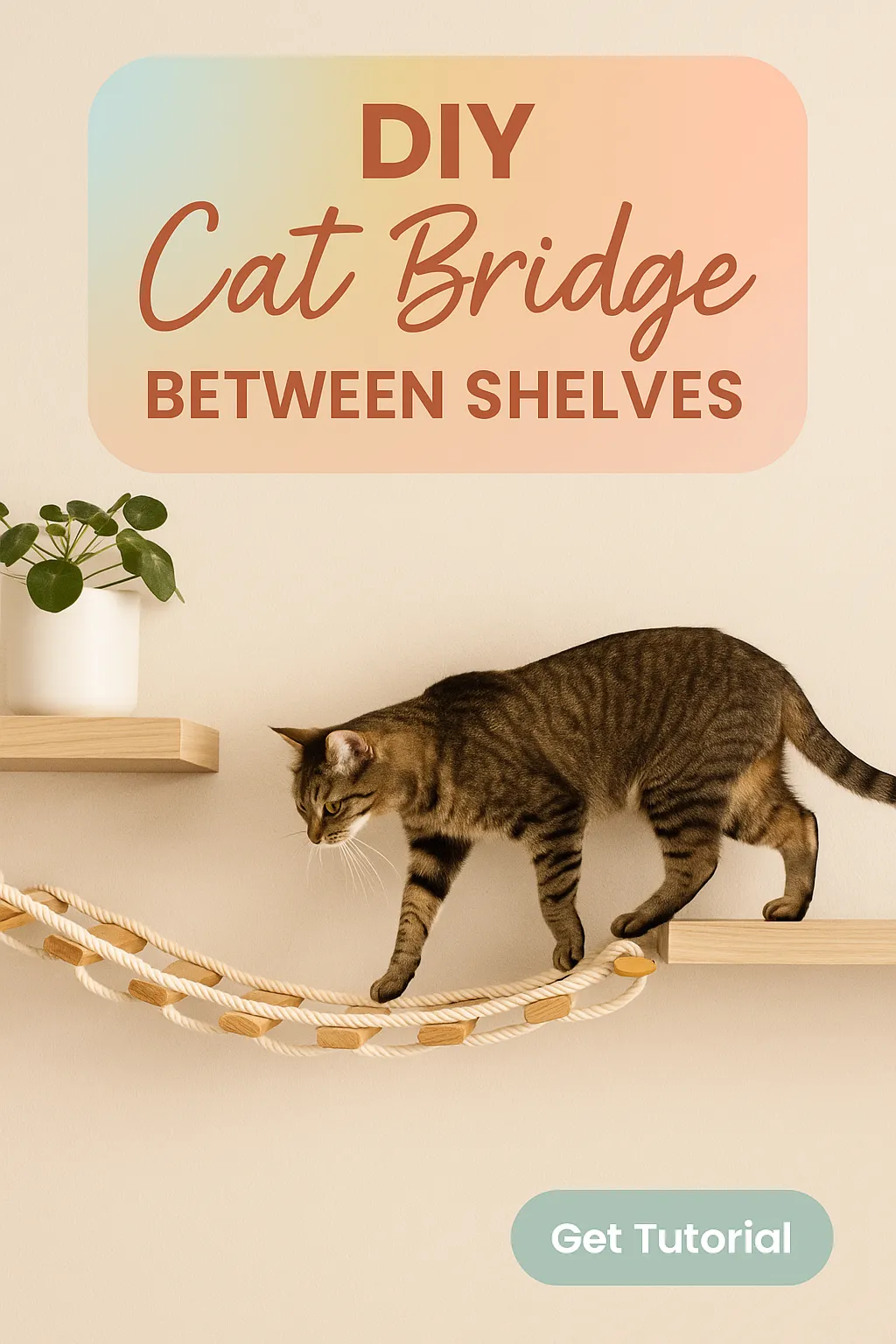 DIY Cat Bridge Between Shelves