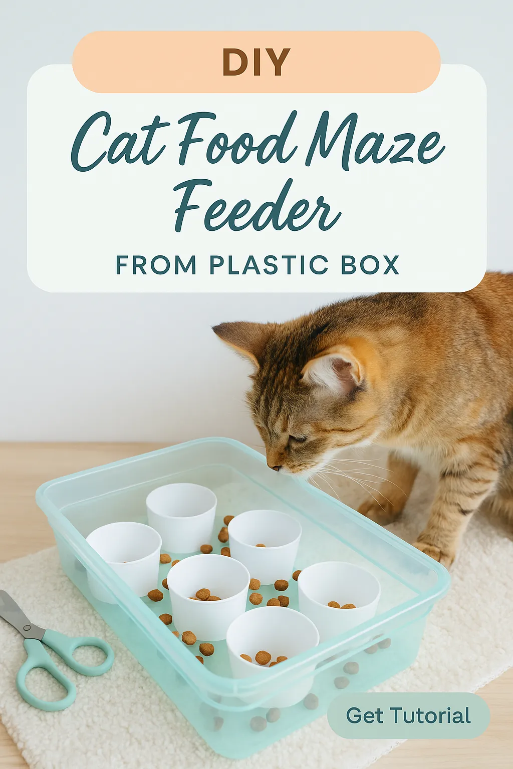 DIY Cat Food Maze Feeder from Plastic