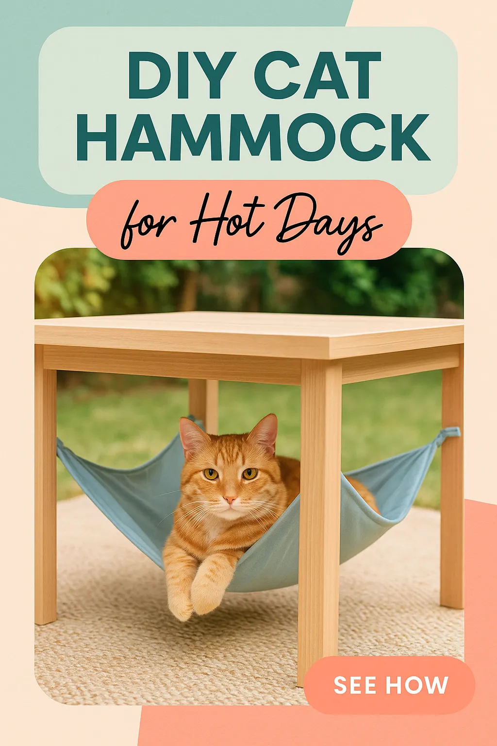 DIY Cat Hammock Under Coffee Table