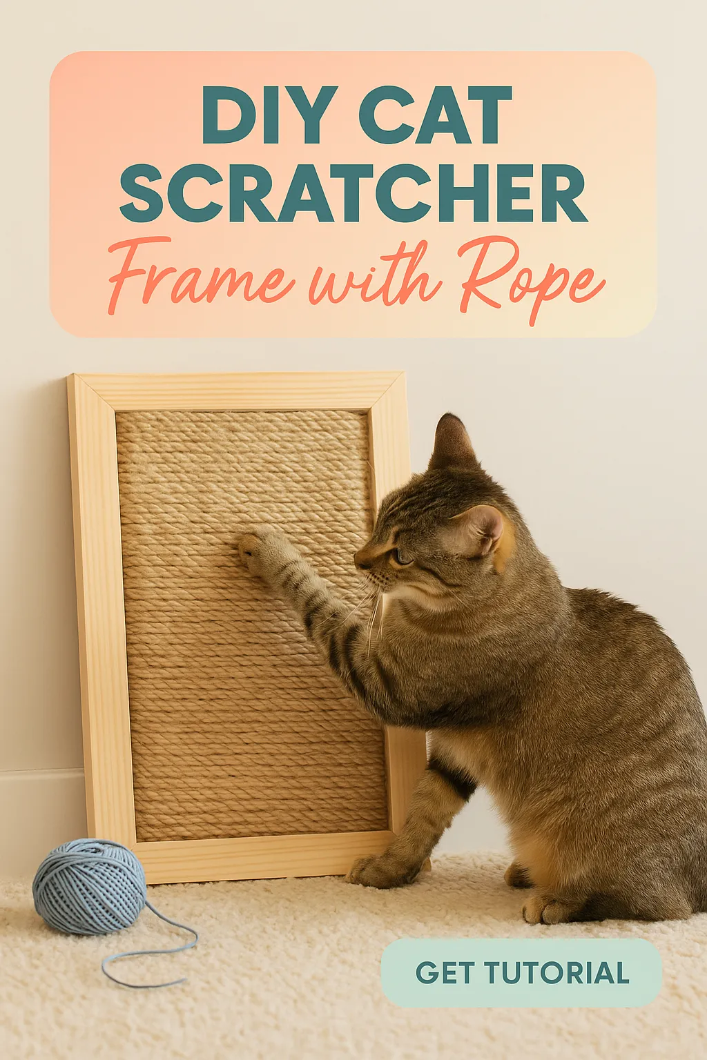 DIY Cat Scratcher Frame with Rope