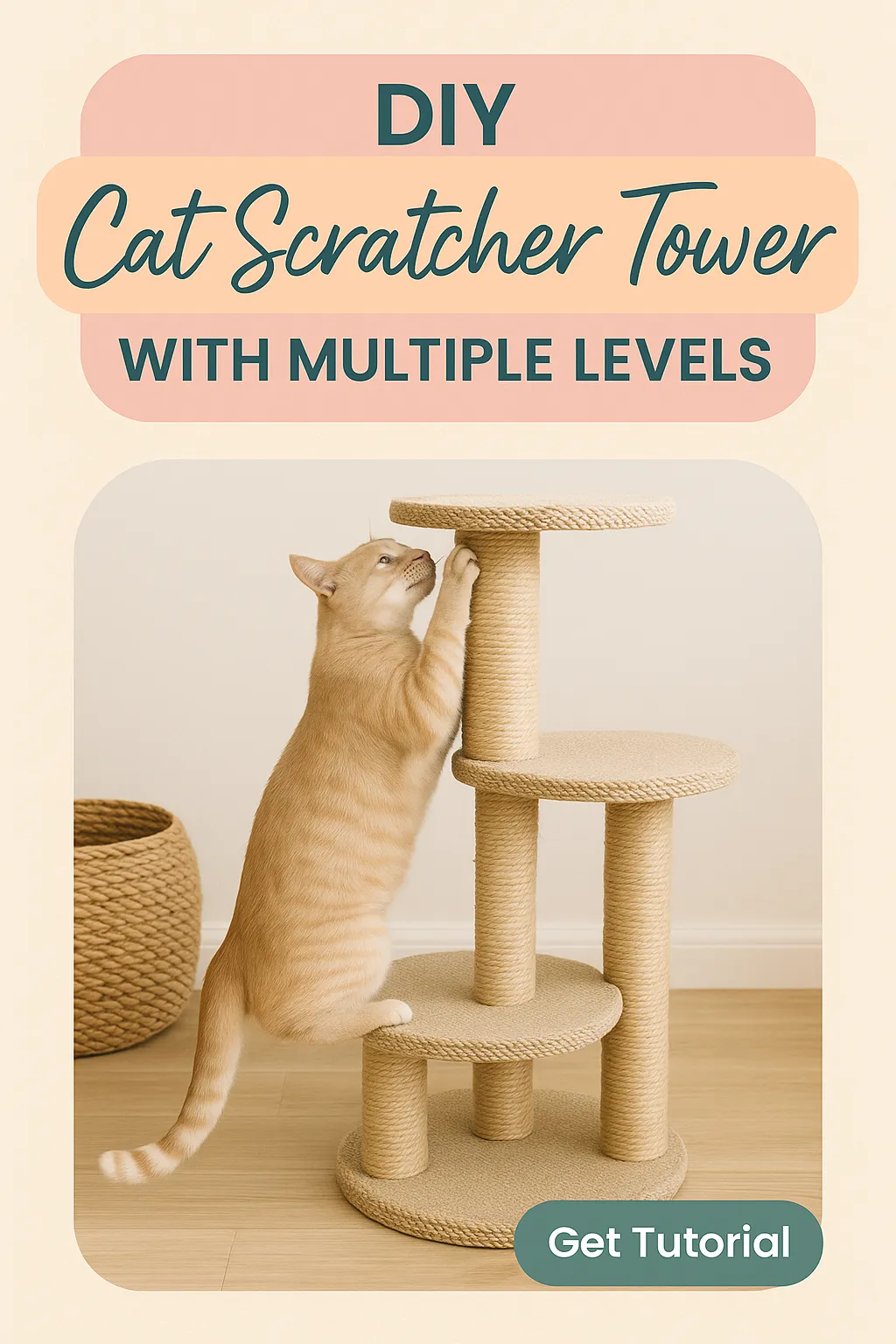 DIY Cat Scratcher Tower with Multiple Levels