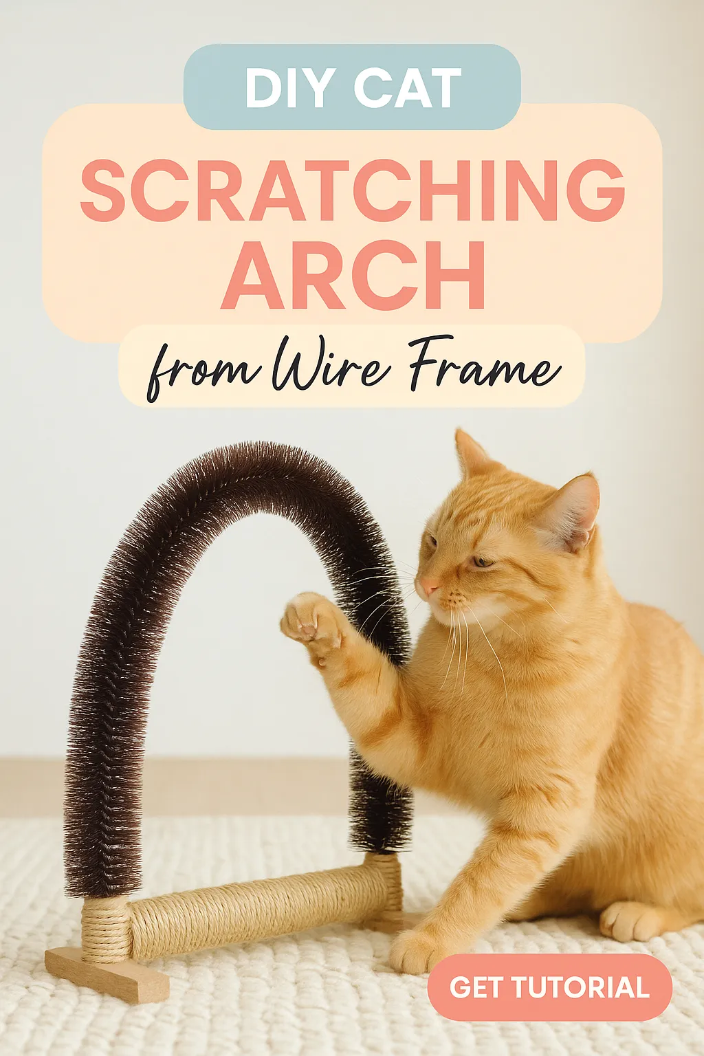 DIY Cat Scratching Arch from Wire Frame