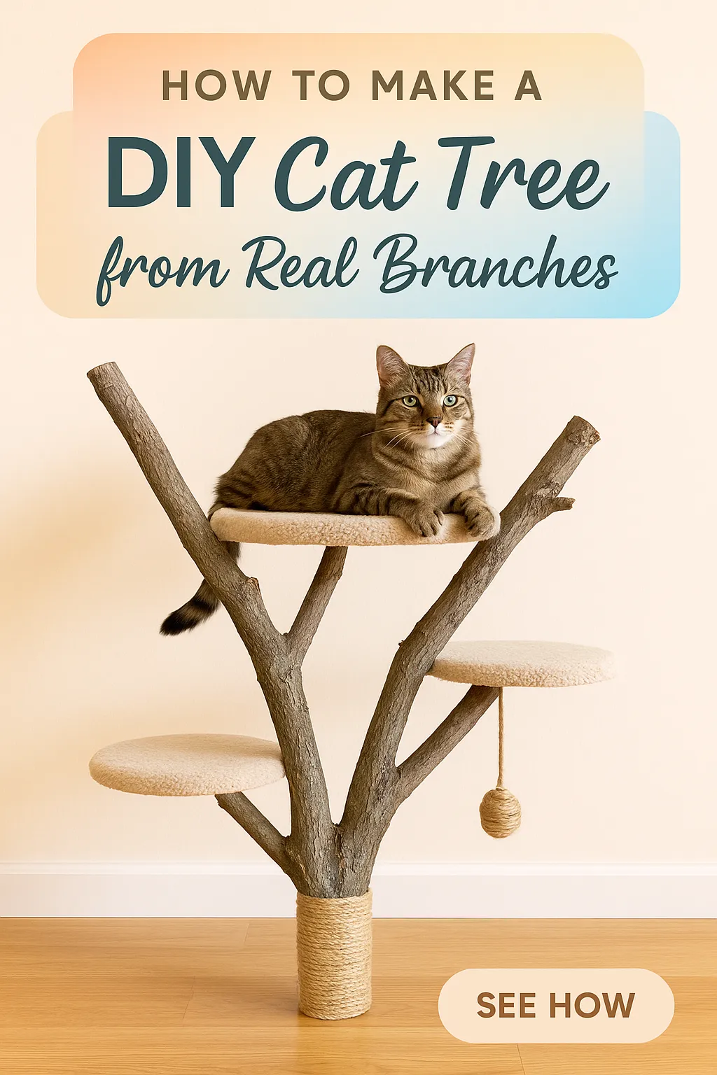 DIY Cat Tree from Real Branches