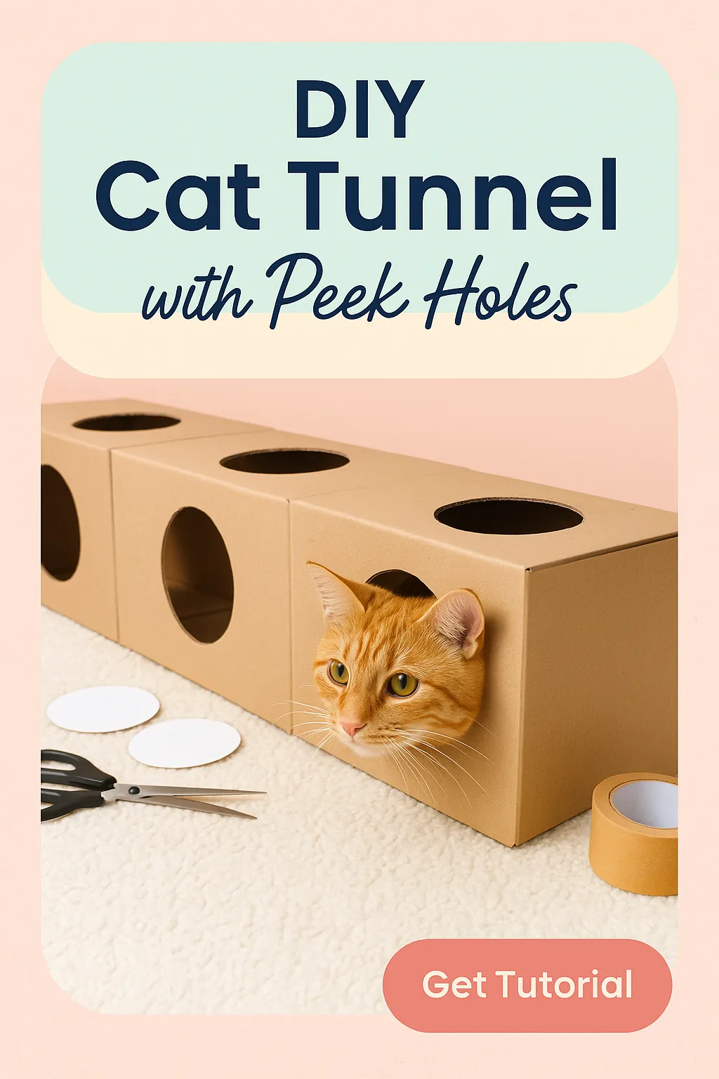 DIY Cat Tunnel with Peek Holes