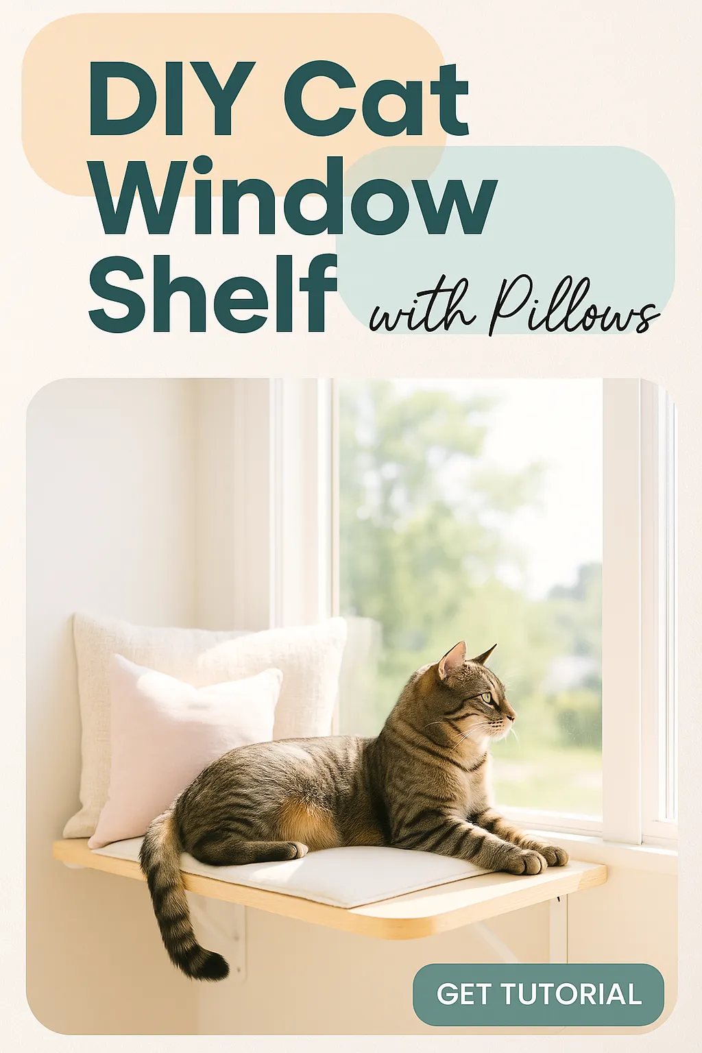 DIY Cat Window Shelf with Pillows