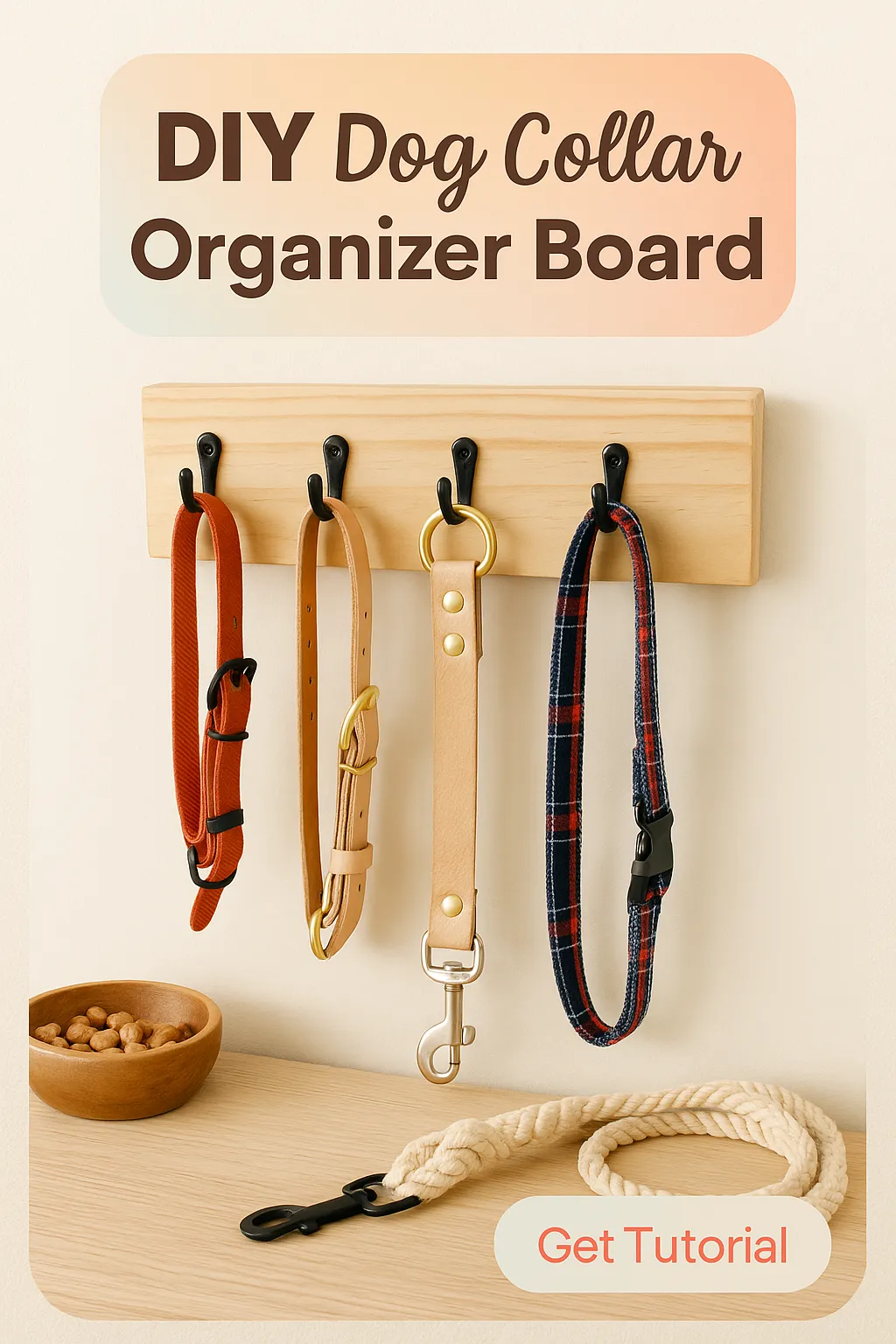 DIY Dog Collar Organizer Board
