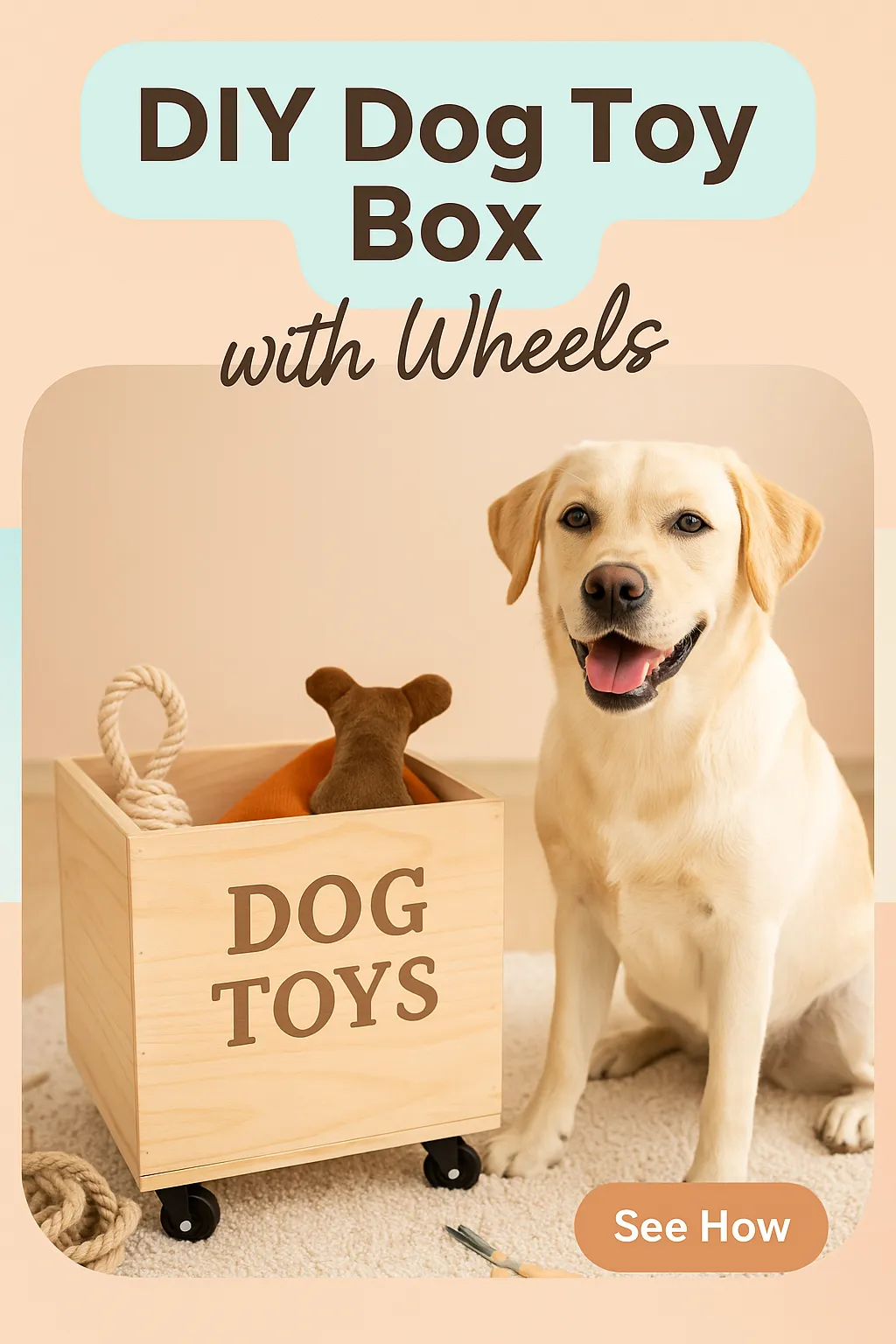 DIY Dog Toy Box with Wheels