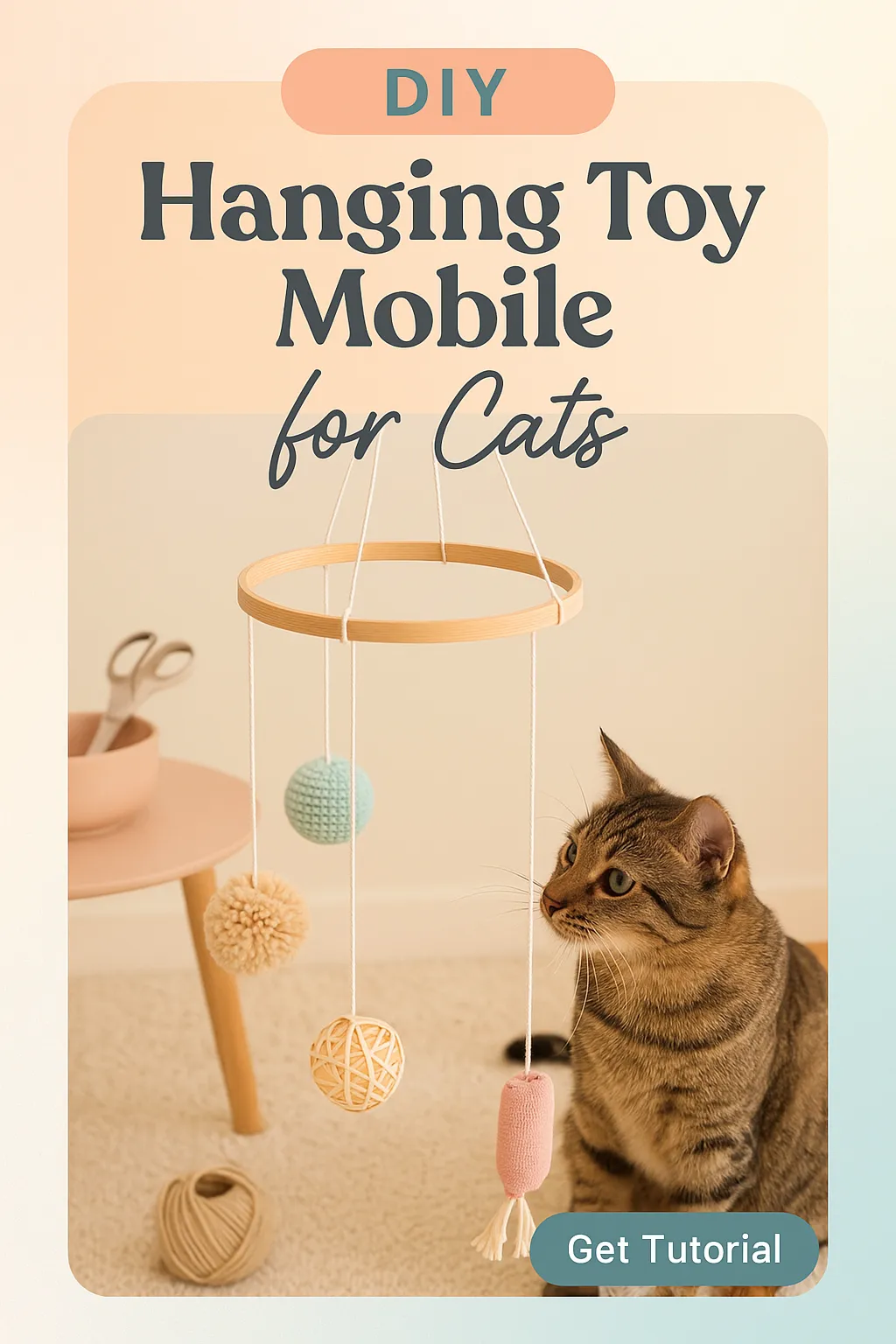 DIY Hanging Toy Mobile for Cats