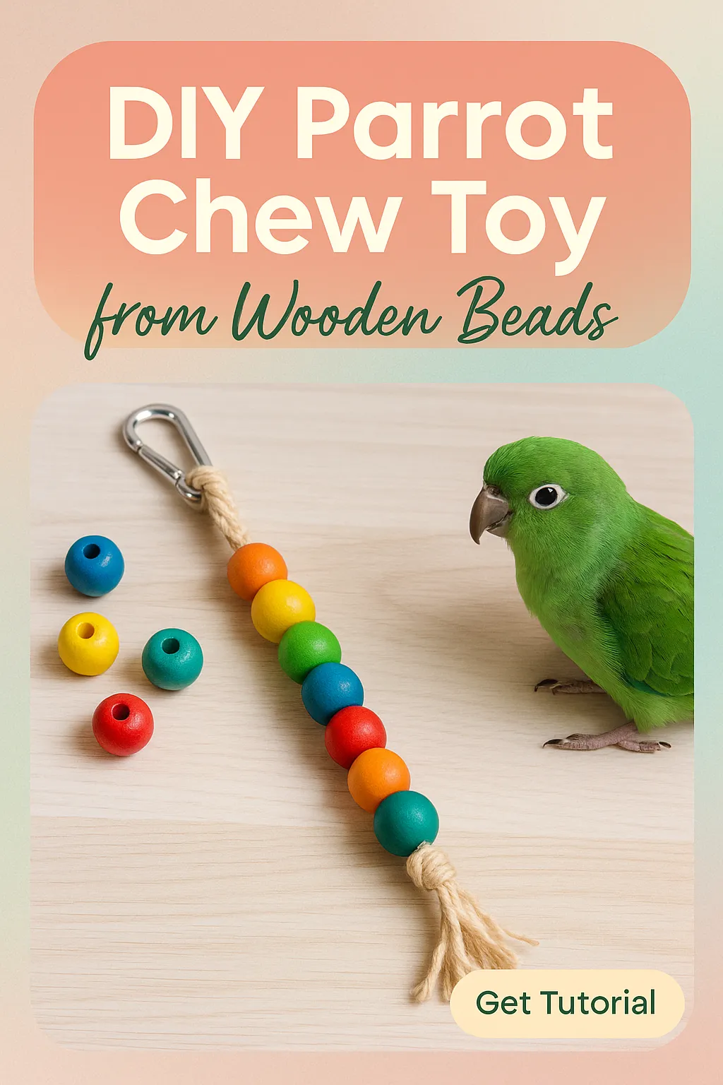 DIY Parrot Chew Toy from Wooden Beads