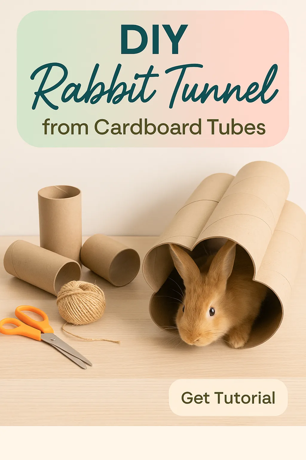 DIY Rabbit Tunnel from Cardboard Tubes
