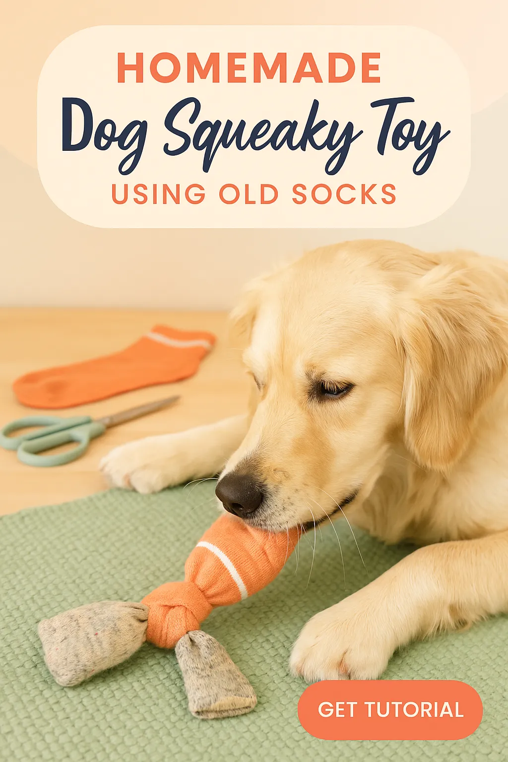 Homemade Dog Squeaky Toy Using Old Socks