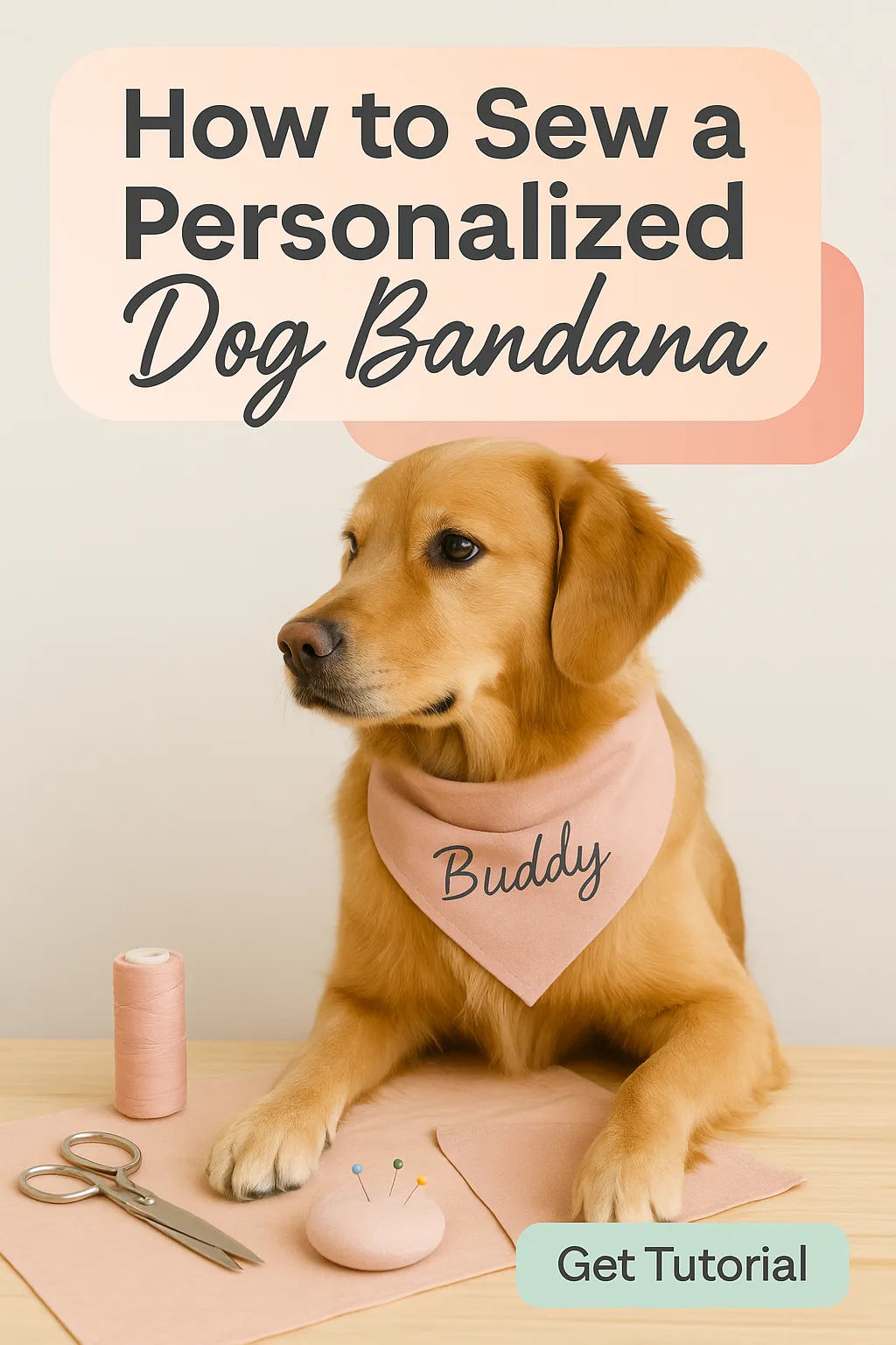 How to Sew a Personalized Dog Bandana