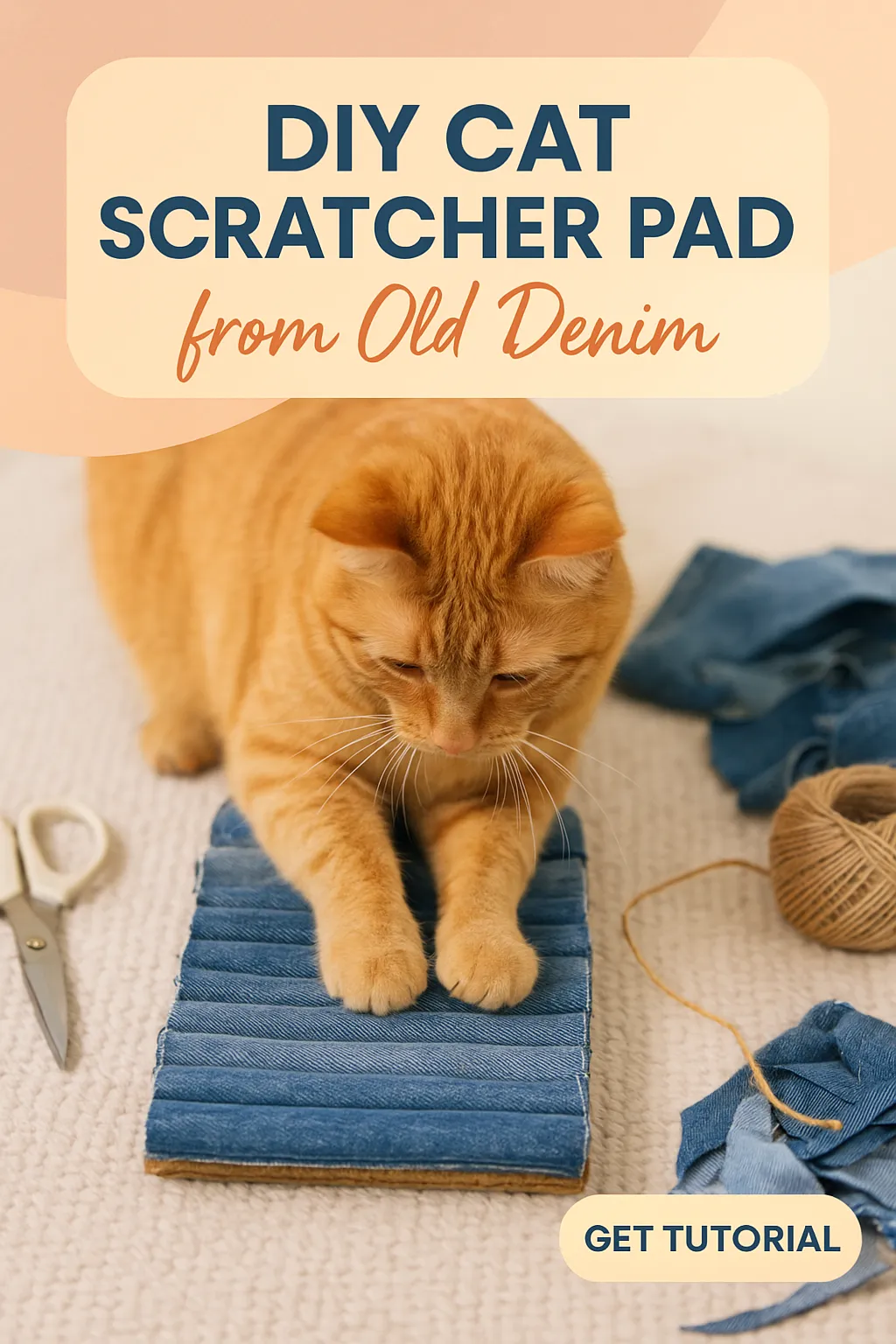 Make a Cat Scratcher Pad from Old Denim