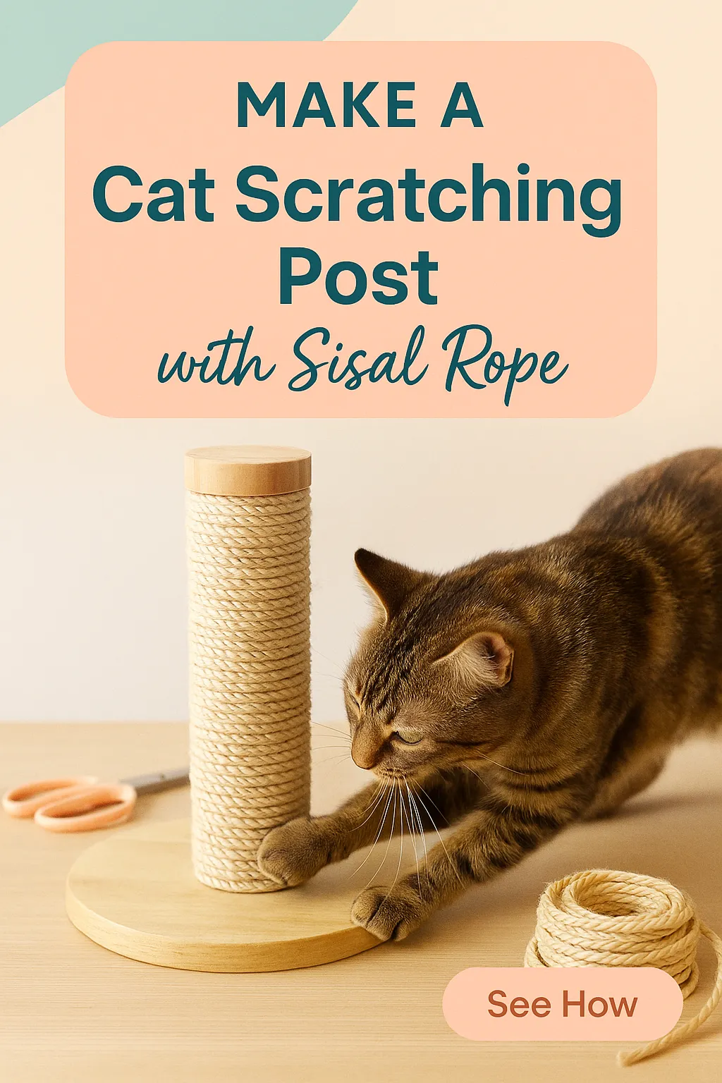 Make a Cat Scratching Post with Sisal Rope