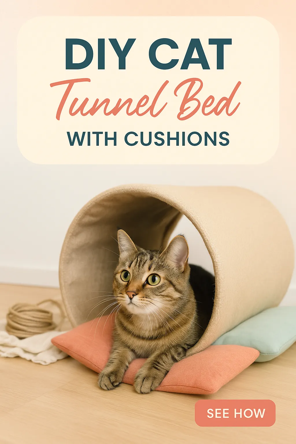 Make a Cat Tunnel Bed with Cushions
