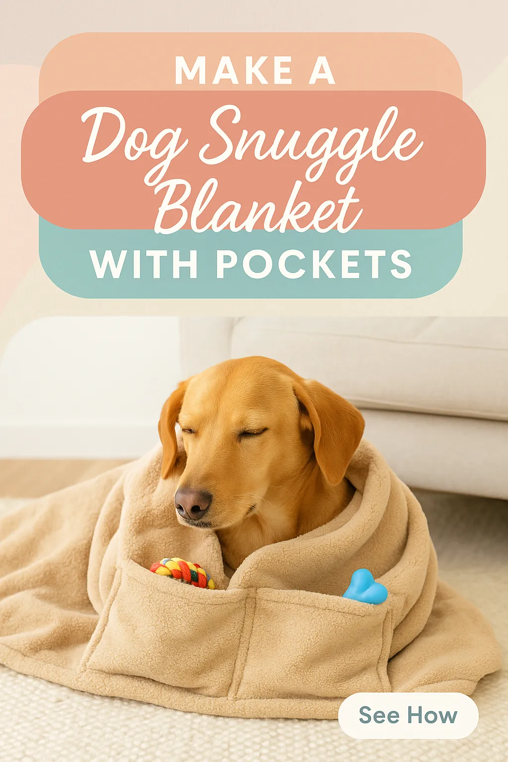 Make a Dog Snuggle Blanket with Pockets