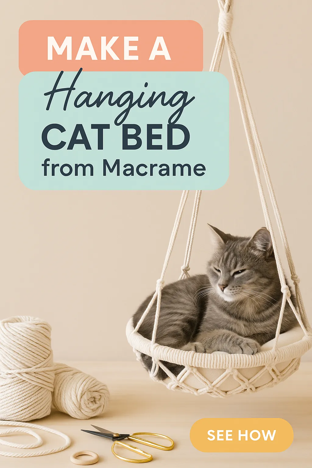 Make a Hanging Cat Bed from Macrame