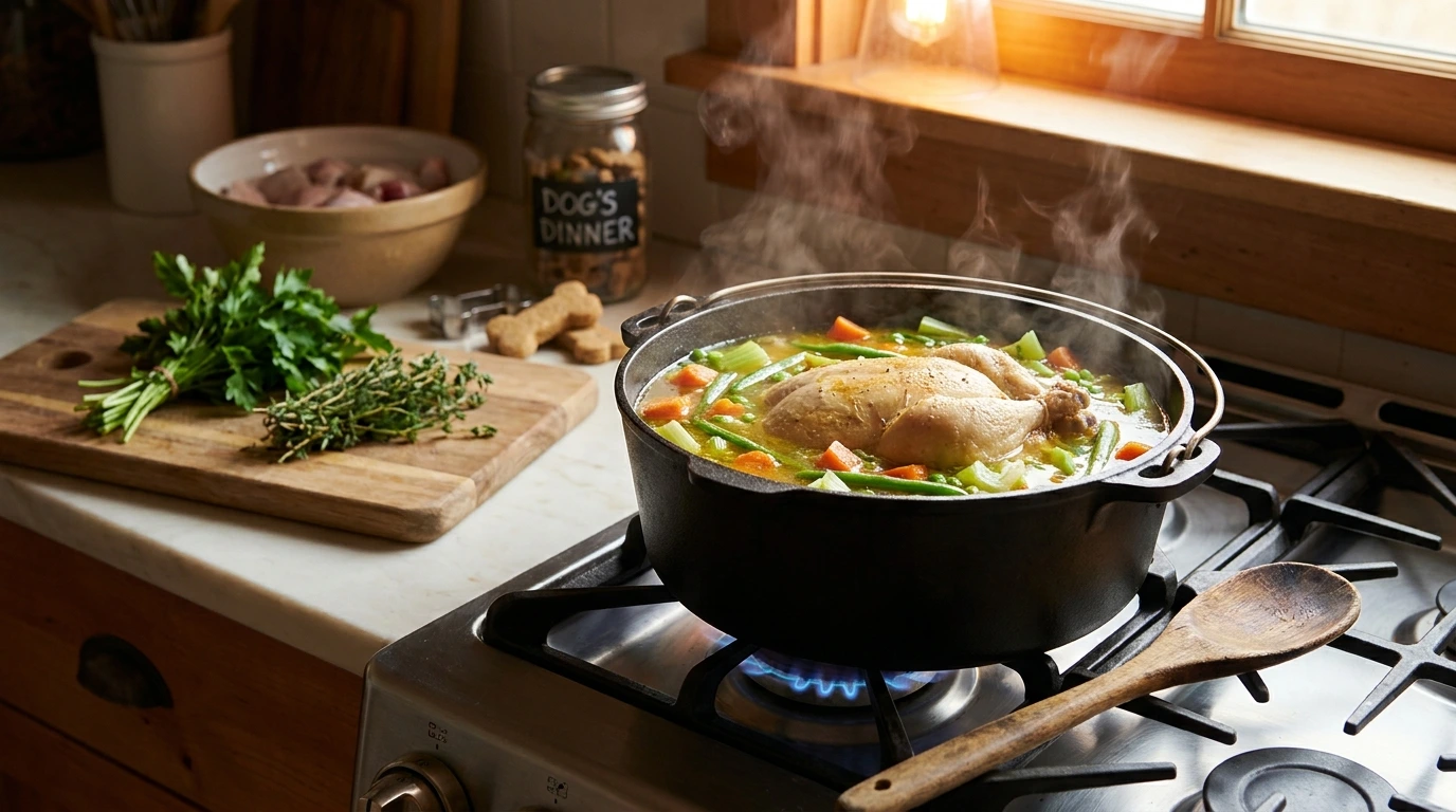Homemade Chicken Broth Dog Food Recipe