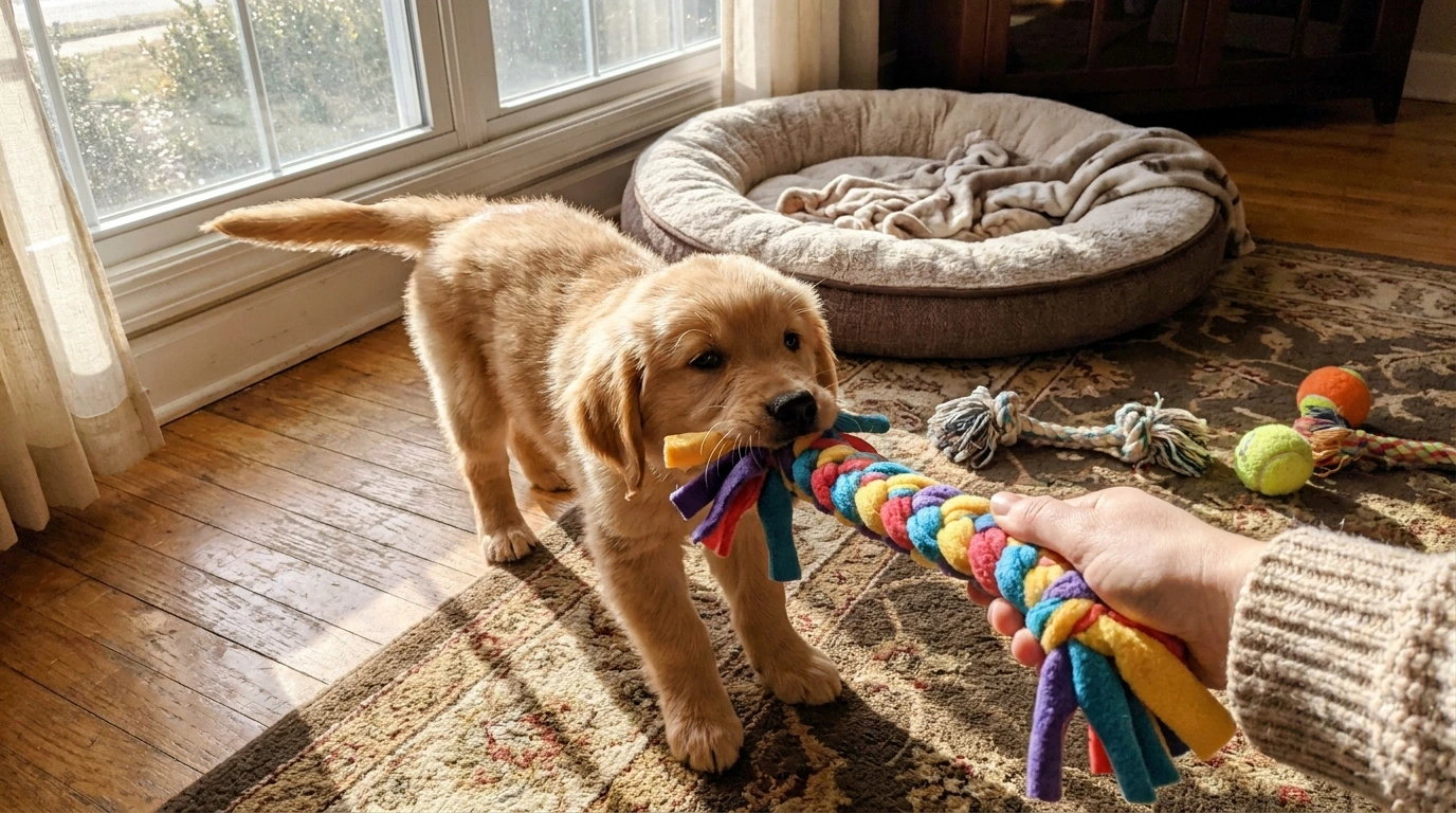 Engaging Your Puppy with the Tug Toy
