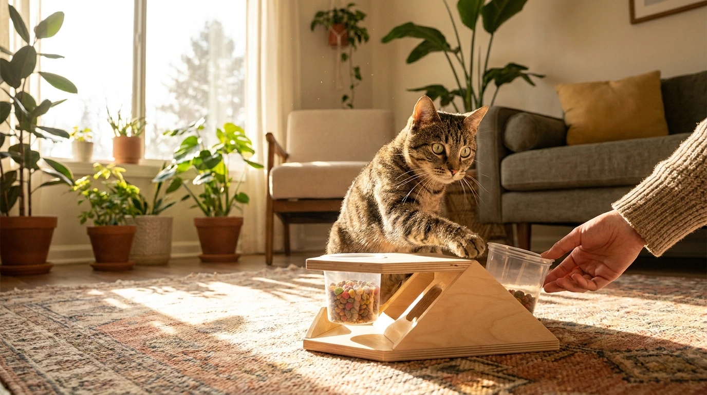 Encouraging Your Cat to Use the Feeder