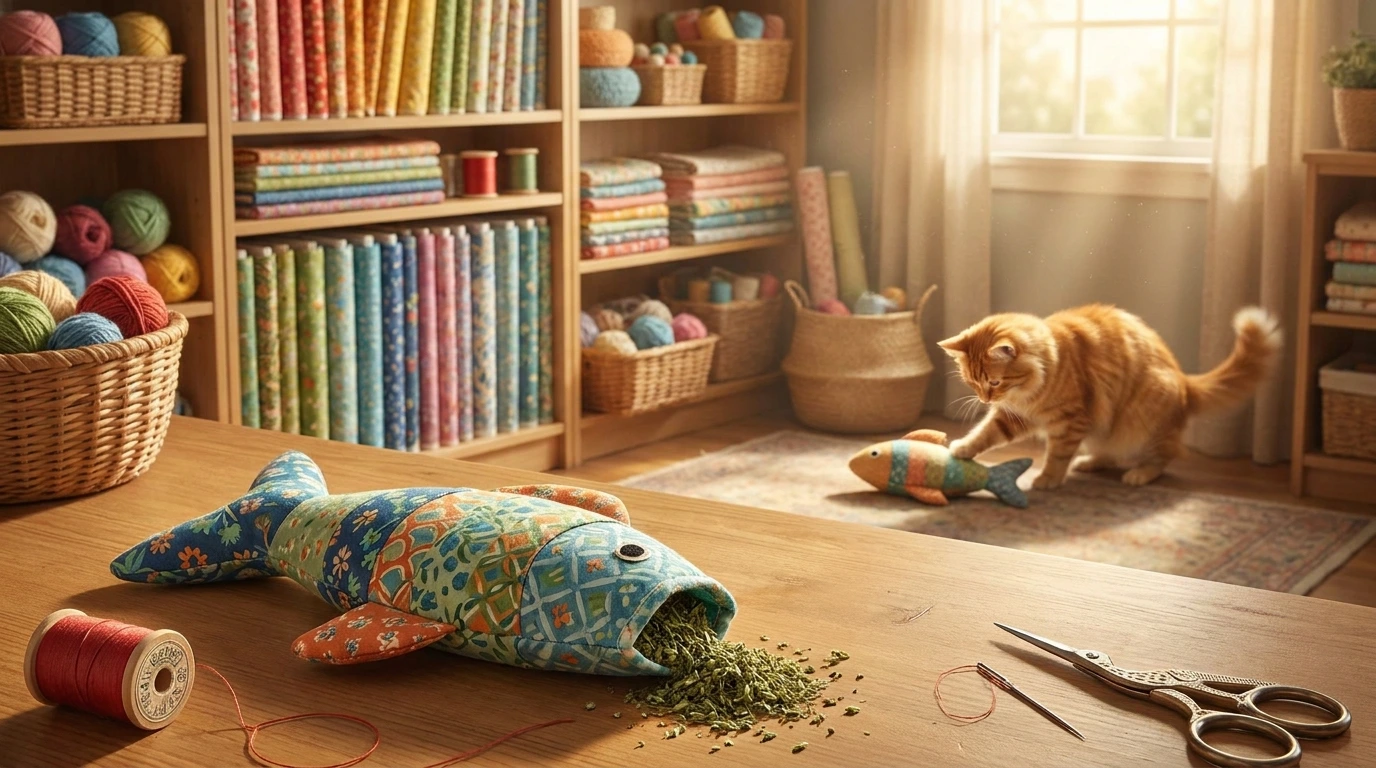 Catnip Stuffed Fabric Fish