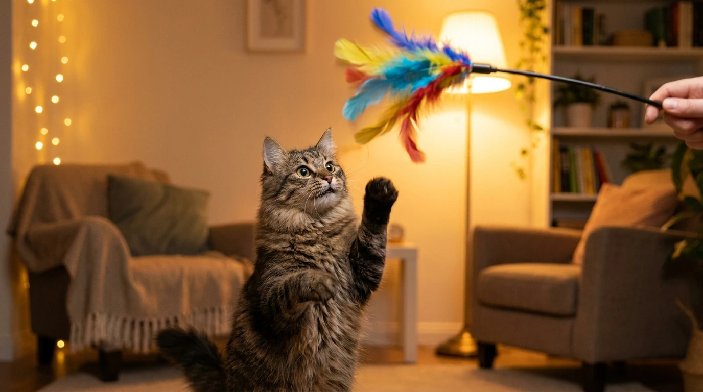 890 engaging your cat with the feather wand Engaging Your Cat with the Feather Wand