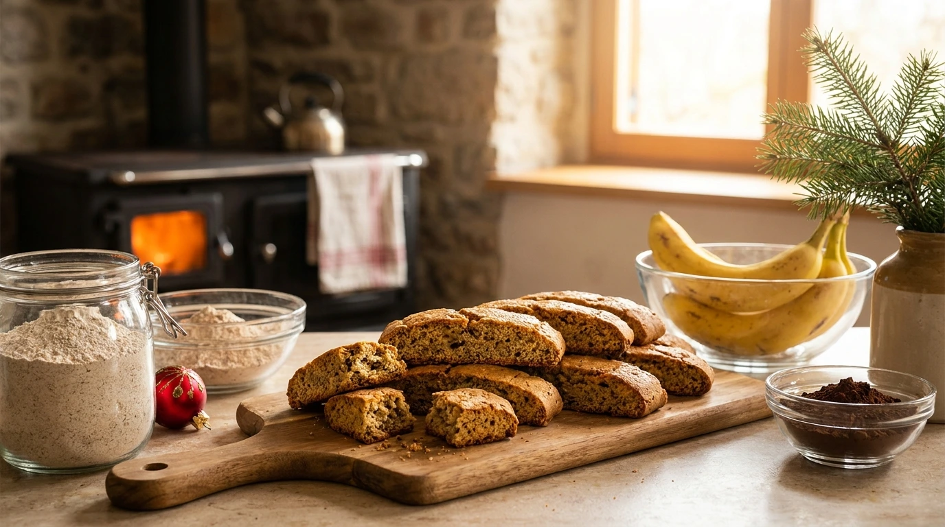 Carob and Banana Biscotti
